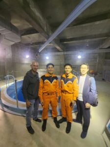 Miguel A. Ferrer during visit to Japan’s Super Rangers and Coast Guard